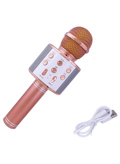 Buy KTV Ws858 Wireless Bluetooth Karaoke Microphone XD77502 Rose Gold/White in Saudi Arabia