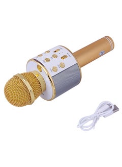 Buy KTV Ws858 Wireless Bluetooth Karaoke Microphone XD77503 Gold/White in Saudi Arabia