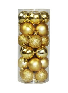 Buy 24-Piece Tree Ball Set Gold 4centimeter in Saudi Arabia