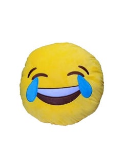 Buy Happy And Crying Emoji Pillow Yellow in UAE