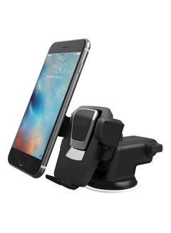 Buy Universal One Touch Phone Holder For Cars Black/Silver in Saudi Arabia