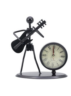 Buy Metal Craft Electric Guitar Music Man Desk Clock Ornaments Black in Saudi Arabia