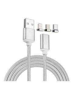 Buy Fast Magnetic Charging 3 In 1 Sync Data Cable Adapter For Android Samsung Lg Tab Type C Iphone 7 Plus 7 And 6S Ipad White in Egypt