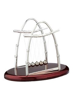 Buy Newtons Cradle Balance Balls Physics Pendulum Science Desk Office Decoration Toy White/Brown in UAE