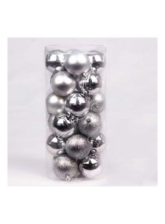 Buy 24 Piece Christmas Tree Ornaments Balls Hanger Multicolour 6cm in Saudi Arabia