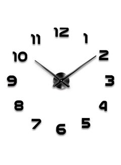 Buy 3D Acrylic Material Removable Wall Clock Black in Saudi Arabia