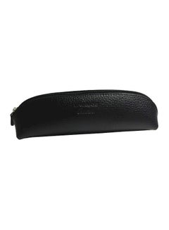 Buy Leather Pencil Case With Zipper Black in UAE