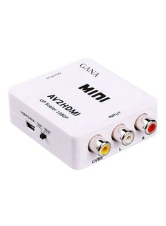 Buy 1080P Mini HDMI To VGA RCA AV Composite Adapter Converter White in UAE