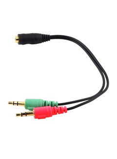 اشتري 2-In-1 Female To Dual Male 3.5 MM Headphone Audio Cable Multicolour في مصر