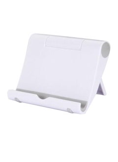 Buy Foldable Mobile Phone Desk Stand Holder For Tablet/iPhone/iPad White in UAE