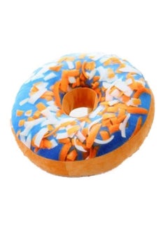 Buy Donut Shaped Printed Cushion cotton Beige/Blue 40cm in UAE