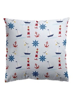 Buy Nautical Geography Theme Throw Pillow Covers Multicolour 45x45cm in UAE