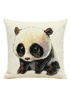 اشتري Panda Print Pillow Case Cover Linen Multicolour 45 x 45cm في الامارات