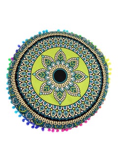 Buy Round Bohemian Meditation Floor Cushion Pillow Case Cover polyester Multicolour in UAE