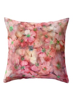 Buy Flower Floral Print Throw Pillow Case Cover Multicolour 45 x 45cm in UAE