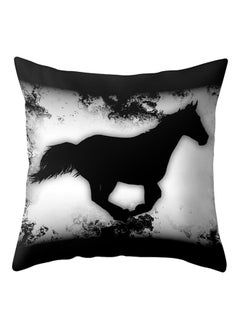 Buy Colorful Horse Print Pillow Case And Sofa Bed Cushion Cover White/Black 45 x 45cm in UAE