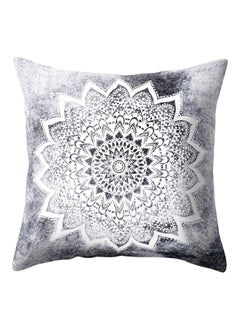 Buy Floral Pattern Square Pillow Cushion Case white/Black 45 x 45centimeter in Saudi Arabia