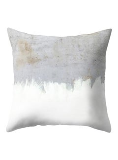 Buy Modern Living Room Square Pillow Cushion Case White/Grey 45x45cm in Saudi Arabia