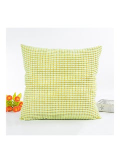 Buy Square Check Pattern Pillow Cushion Case Yellow 45 x 45cm in Saudi Arabia