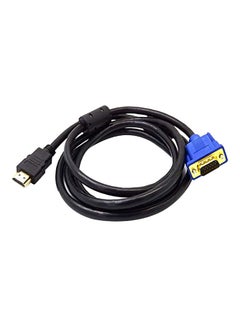 Buy HDMI To VGA Adapter Cable Black/Blue in Saudi Arabia