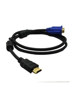 Buy HDMI To VGA Converter Cable Black/Gold in Saudi Arabia