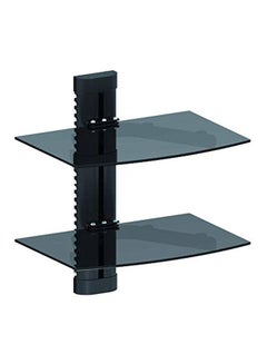 اشتري Wall Mount 2 Tempered Glass Shelf For DVD أسود في الامارات