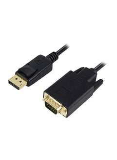 Buy Display Port To Vga HD Cable Black/Gold in Saudi Arabia