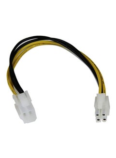Buy 4-Pin Female To Male CPU Power Supply Extension Cable Yellow/Black/White in Saudi Arabia