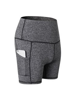 Buy High Waist Yoga Shorts With Pocket XXL in Saudi Arabia