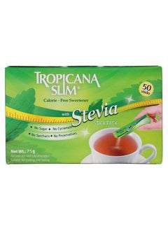 Buy Stevia Stick Calorie Free Sweetener Set 50 Pieces 75grams in Saudi Arabia