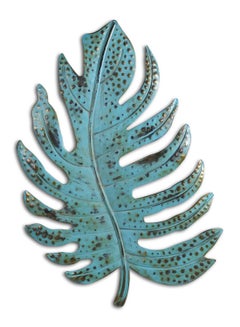 اشتري Vintage Rustic Leaf Wall Art Sculpture Green/Gold في السعودية