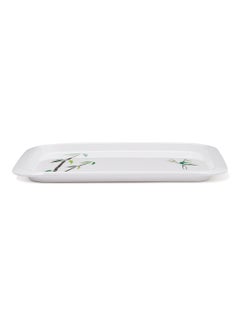 Buy Bamboo Rectangle Tray White 36x26cm in UAE