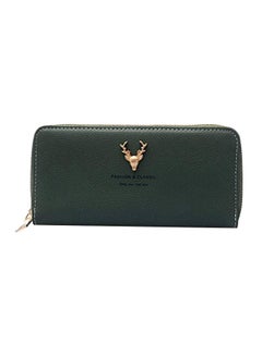 Buy Leather Wallet With Wrist Strap Green in UAE
