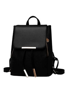 Buy Faux Leather Backpack Black in UAE