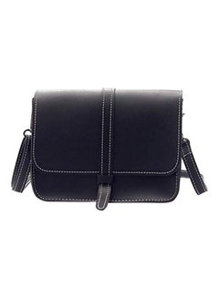 Buy PU Leather Crossbody Bag Black in Saudi Arabia