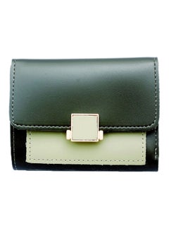 Buy PU Leather Wallet Dark Green in UAE