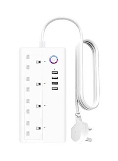 Buy 4-Way Smart Wifi Plug Socket Extension Strip White in UAE