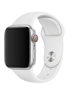 Buy Silicone Wrist Band For Apple Watch 42-44mm White in UAE