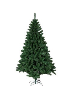 Buy Artificial Tree Decor With Metal Stand Dark Green 210cm in UAE