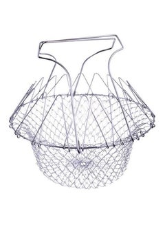 Buy Foldable Fried Basket Chef Basket Steel Silver in Egypt