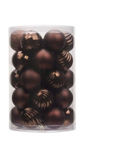 Buy 34-Piece  Balls Art Bubbles Ornament Dark Brown/Golden 4centimeter in Saudi Arabia