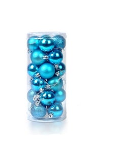 Buy 24-Piece Ball Pendant Tree Decorations Blue 4cm in UAE