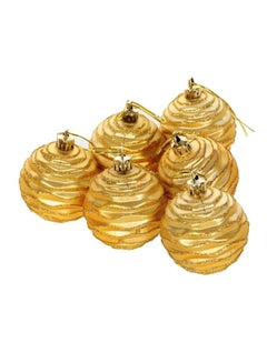 اشتري 6-Piece  Balls Bubble  Tree Hanging Ornament Gold 6 سنتيمتر في السعودية