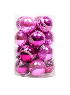 اشتري 16-Piece Painted Bubble Decorations Bright Ball Pink 4 سنتيمتر في الامارات