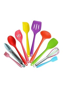 اشتري 10-Piece Silicone Utensil Spatula Set Multicolour في السعودية