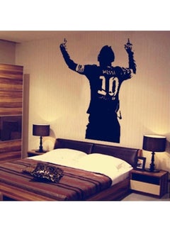 Buy Football Player Messi Printed Wall Sticker Black 40x55centimeter in UAE