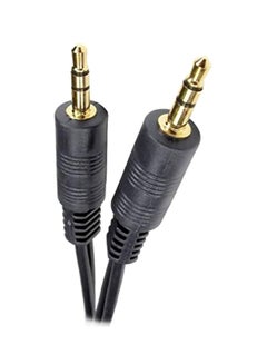 Buy Aux Stereo Audio Cable Jack Black/Gold in Saudi Arabia