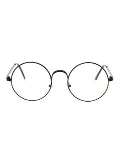 Buy unisex Oversized Metal Round Retro Eyeglasses Black Flat Glasses in UAE