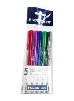 Buy 5 Ball Point Pens Set Multicolour in Saudi Arabia