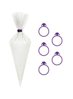 Buy Pack Of 100 Icing Decorating Bag With 5 Ties Clear in UAE